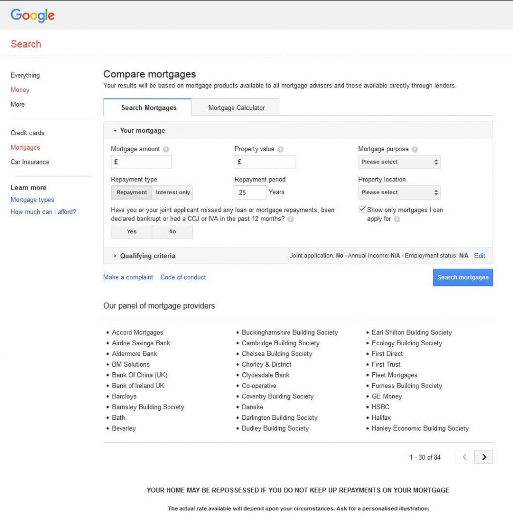 google-mortgage-calculator-search-page