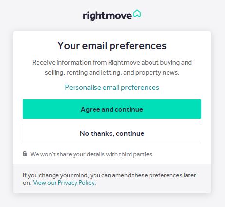 rightmove email preferences.